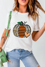 Load image into Gallery viewer, Pumpkin Graphic Round Neck Short Sleeve T-Shirt
