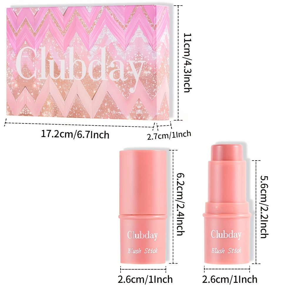 Clubday Water Jelly Makeup by Traci K Beauty Box 4pcs/set Contour Blush Stick Set for Cheeks, Face Makeup Beauty, Jelly Foundation, Eye Brightener, Pink Peach Cream Blush Kit