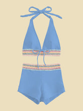 Load image into Gallery viewer, Backless Textured Halter Neck Two-Piece Swim Set
