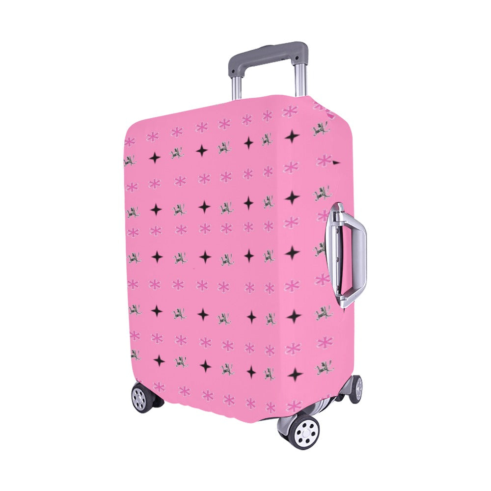 Traci K Signature Designer Patterned Pink Luggage  Cover/Medium 22"-25"