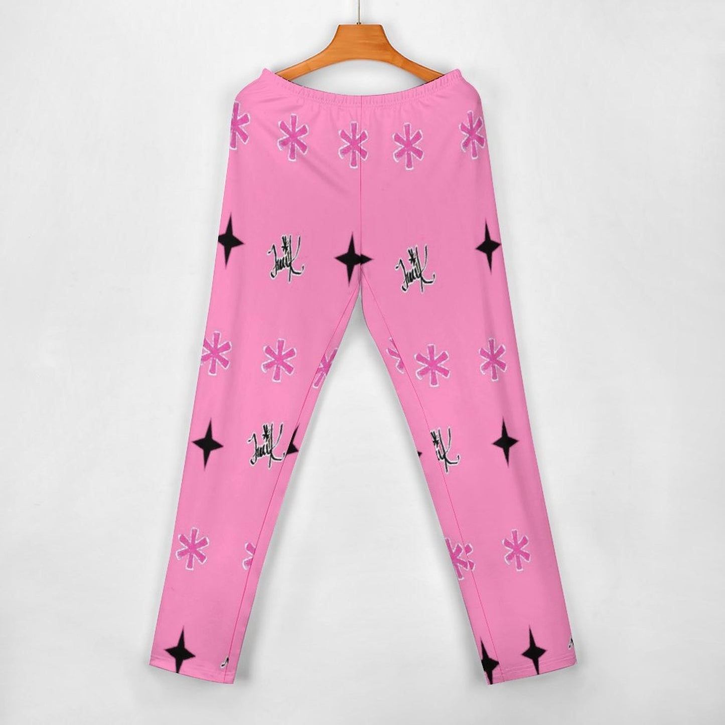 Traci K Pink Patterned Signatured Diagonal shoulder two piece set Women's Off Shoulder Two-piece Set