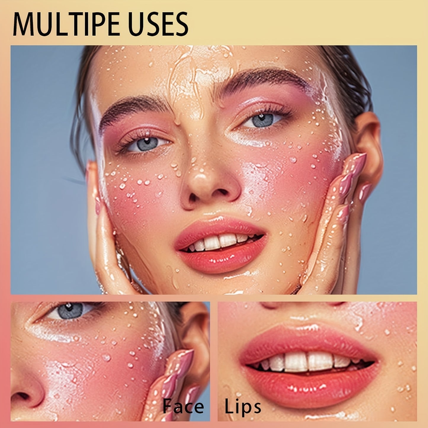 Water Jelly Blush  Skin Makeup All in One by Traci K Beauty Box  4pcs Cooling Water Jelly Tint Makeup Kit, Multi-Use Jelly Lip & Cheek Tint Stain for Valentine's Day