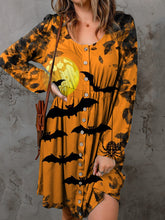 Load image into Gallery viewer, Double Take Full Size Halloween Theme Round Neck Long Sleeve Magic Dress
