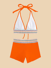 Load image into Gallery viewer, Backless Textured Halter Neck Two-Piece Swim Set
