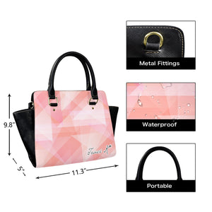 Traci K Designer Pink Shimmer Handbag Black Shoulder Handbag-New (1653)