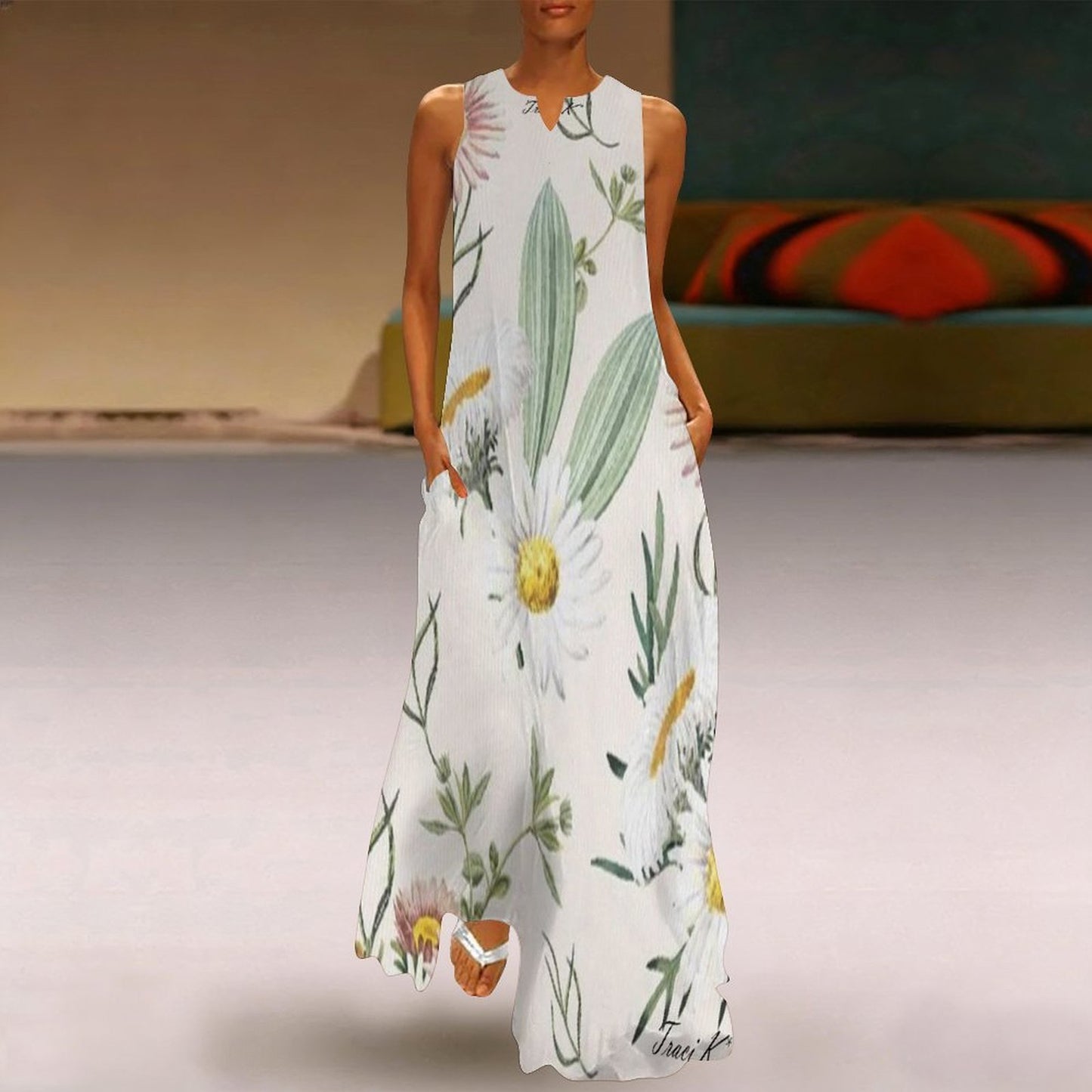 Traci K Designer Fashion/Summer Dress Sleeveless Long Dress (GQ)