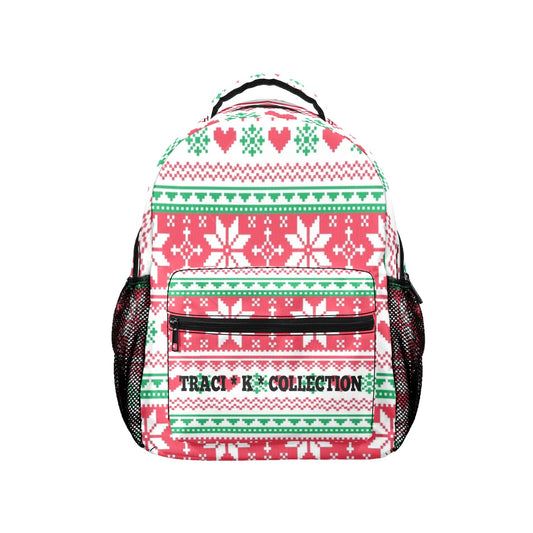 Traci K Collection Holiday Heart Flake Backpack 17-inch Casual Backpack