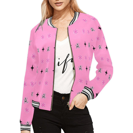 Traci K Patterned Bomber Jacket All Over Print Bomber Jacket for Women (Model H21)