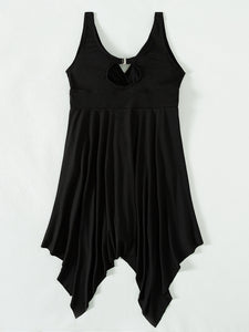 Tied V-Neck Wide Strap One-Piece Swimwear