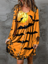 Load image into Gallery viewer, Double Take Full Size Halloween Theme Round Neck Long Sleeve Magic Dress
