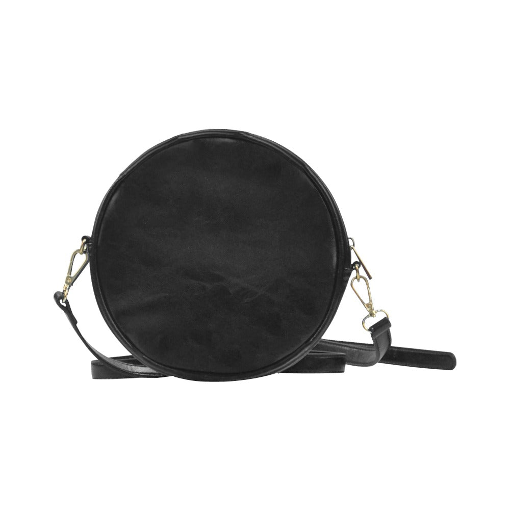 Traci K Designer Patterned Pink Sling Bag Round Round Sling Bag (Model 1647)