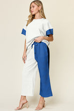 Load image into Gallery viewer, Double Take Full Size Texture Contrast T-Shirt and Wide Leg Pants Set
