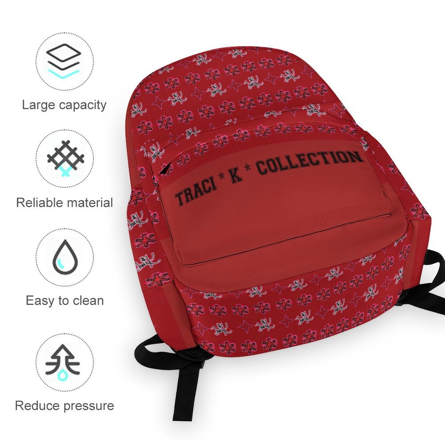 Traci K Varsity Half printed backpack Designer One of  Kind