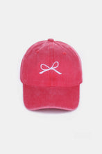 Load image into Gallery viewer, Zenana Bow Embroidered Washed Cotton Caps
