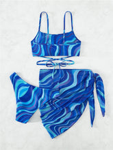 Load image into Gallery viewer, Tied Printed Three-Piece Swim Set
