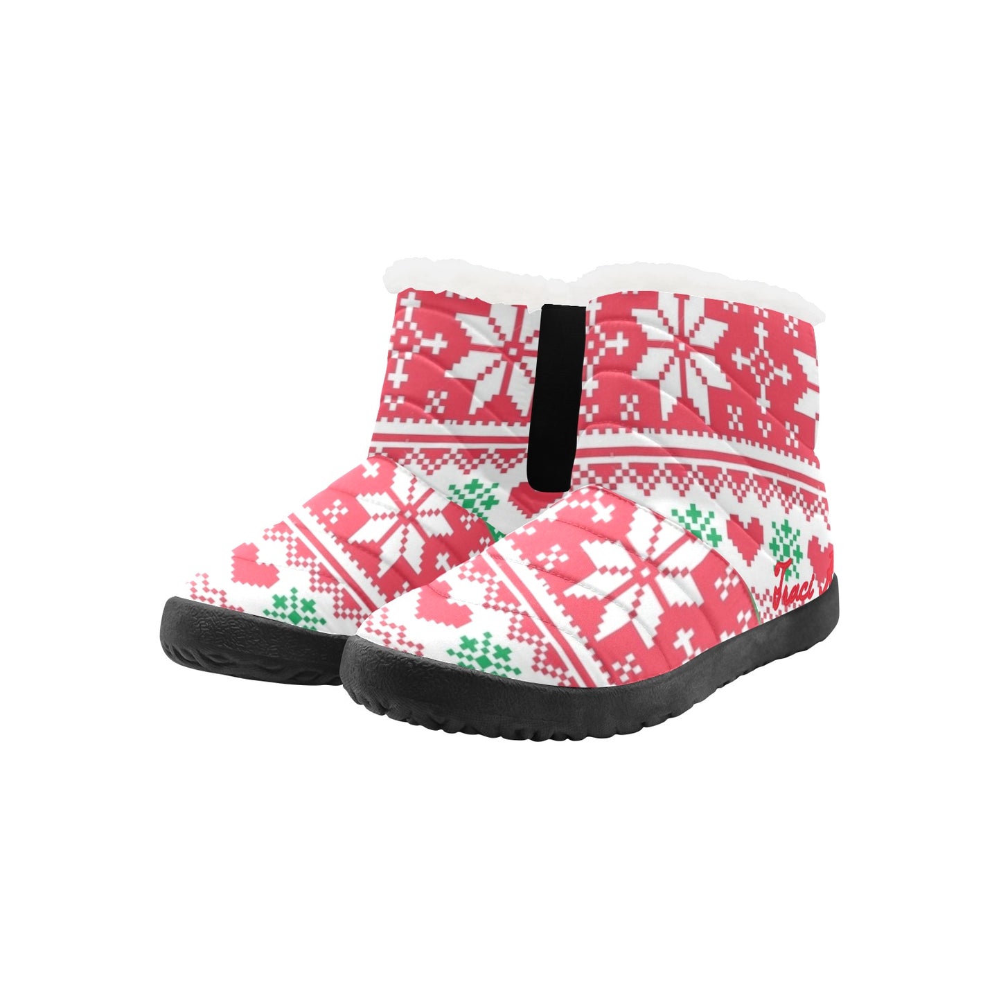 Traci K Designer HeartFlake Boots Women's Cotton-Padded Shoes (Model 19291)