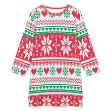 Load image into Gallery viewer, Traci K Collection Women&#39;s Holiday Red/White/Green Sweater Dress
