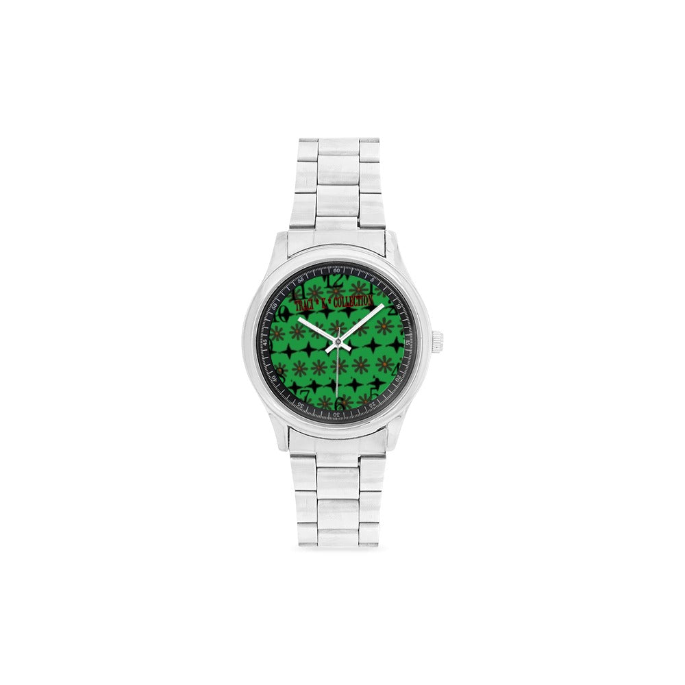 Traci K* Collection Designer Signature Pattern Watch Men's Stainless Steel Watch(Model 104)