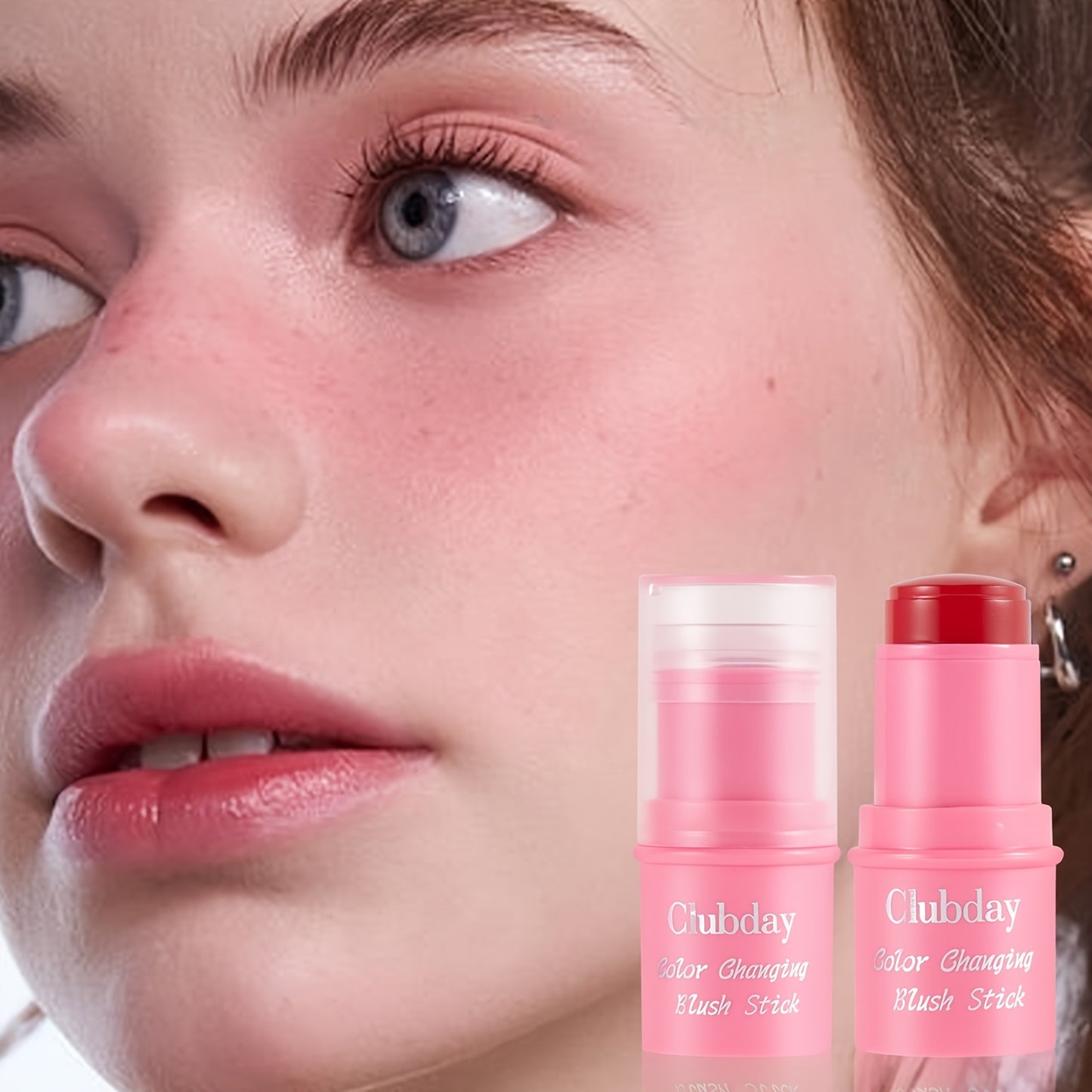 Clubday Water Jelly Makeup by Traci K Beauty Box 4pcs/set Contour Blush Stick Set for Cheeks, Face Makeup Beauty, Jelly Foundation, Eye Brightener, Pink Peach Cream Blush Kit