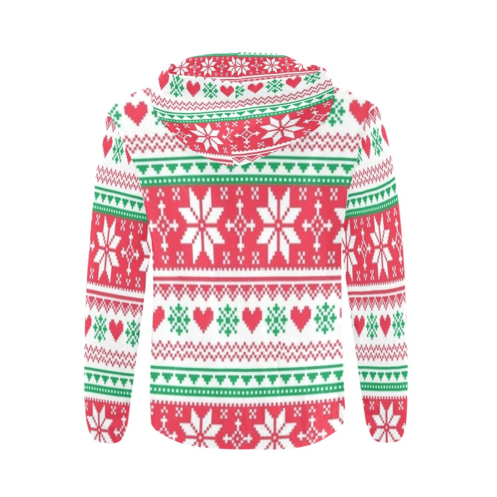 Traci K Designer Heart Flake Zip Hoodie All Over Print Full Zip Hoodie for Men (Model H14)