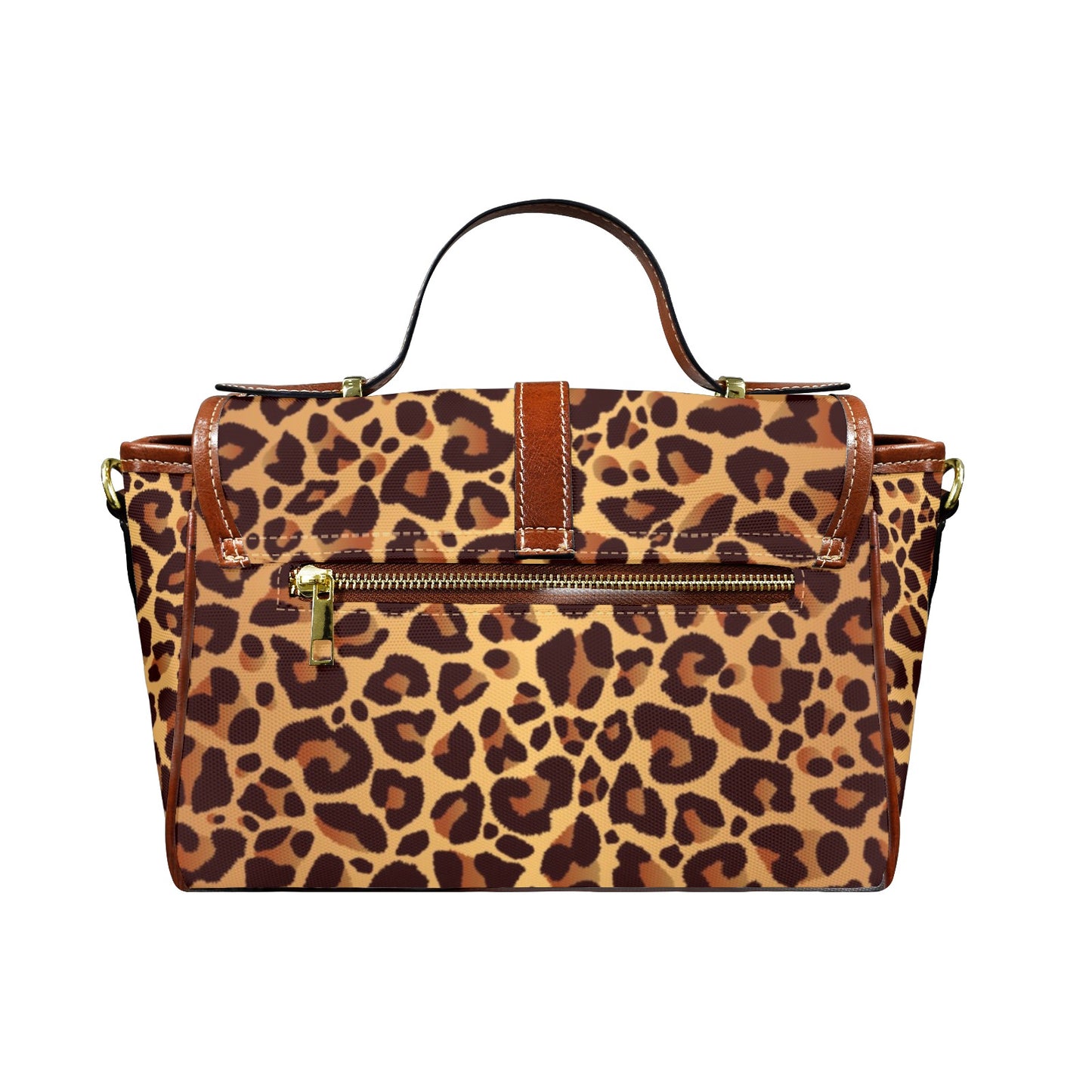 Traci K* Signatured Designer Leopard Pattern Satchel Bag Multi-Function Satchel-Brown (Model 1740)