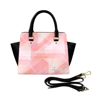 Traci K Designer Pink Shimmer Handbag Black Shoulder Handbag-New (1653)