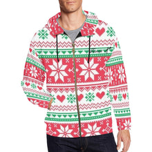 Load image into Gallery viewer, Traci K Designer Heart Flake Zip Hoodie All Over Print Full Zip Hoodie for Men (Model H14)
