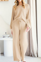 Load image into Gallery viewer, Round Neck Long Sleeve Top and Pants Set
