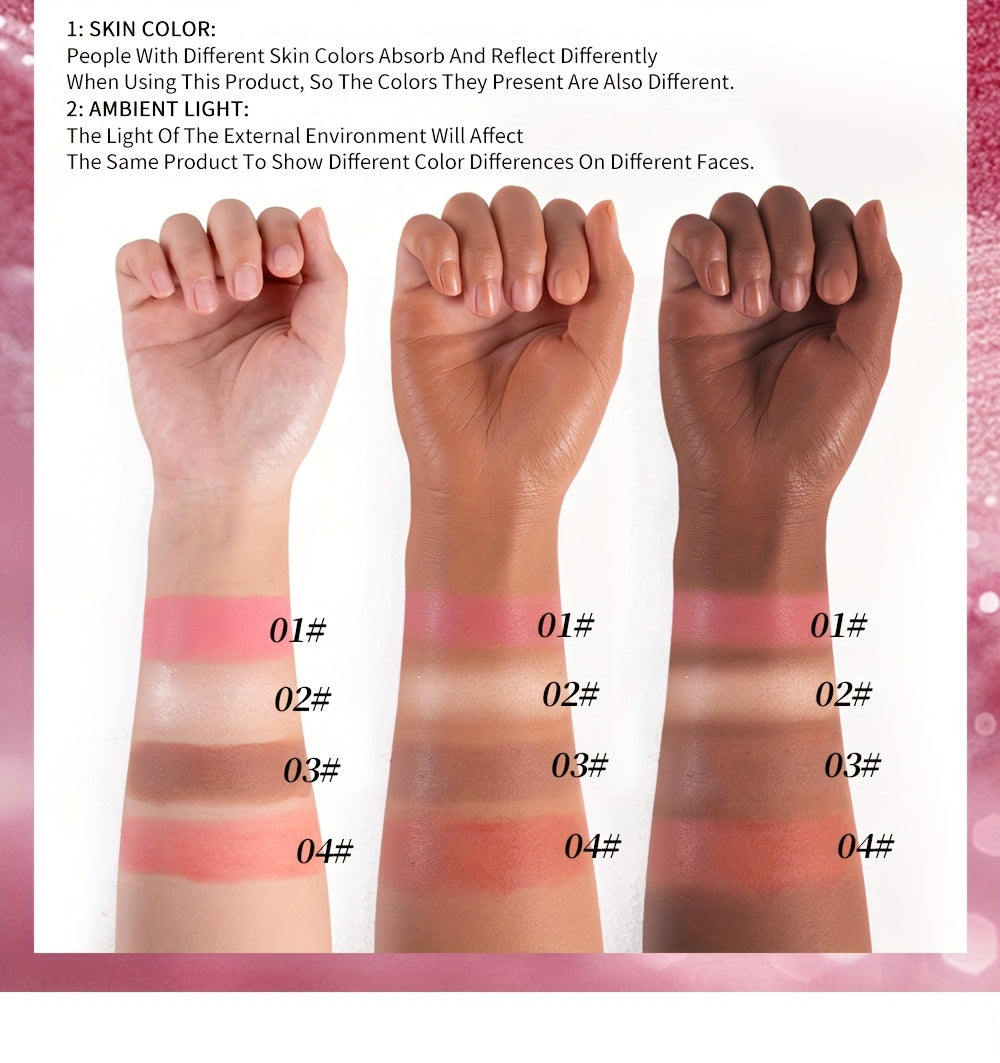 Clubday Water Jelly Makeup by Traci K Beauty Box 4pcs/set Contour Blush Stick Set for Cheeks, Face Makeup Beauty, Jelly Foundation, Eye Brightener, Pink Peach Cream Blush Kit