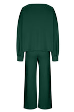 Load image into Gallery viewer, Round Neck Long Sleeve Top and Pants Set
