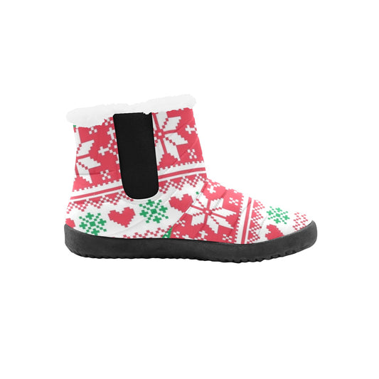 Traci K Designer HeartFlake Boots Women's Cotton-Padded Shoes (Model 19291)