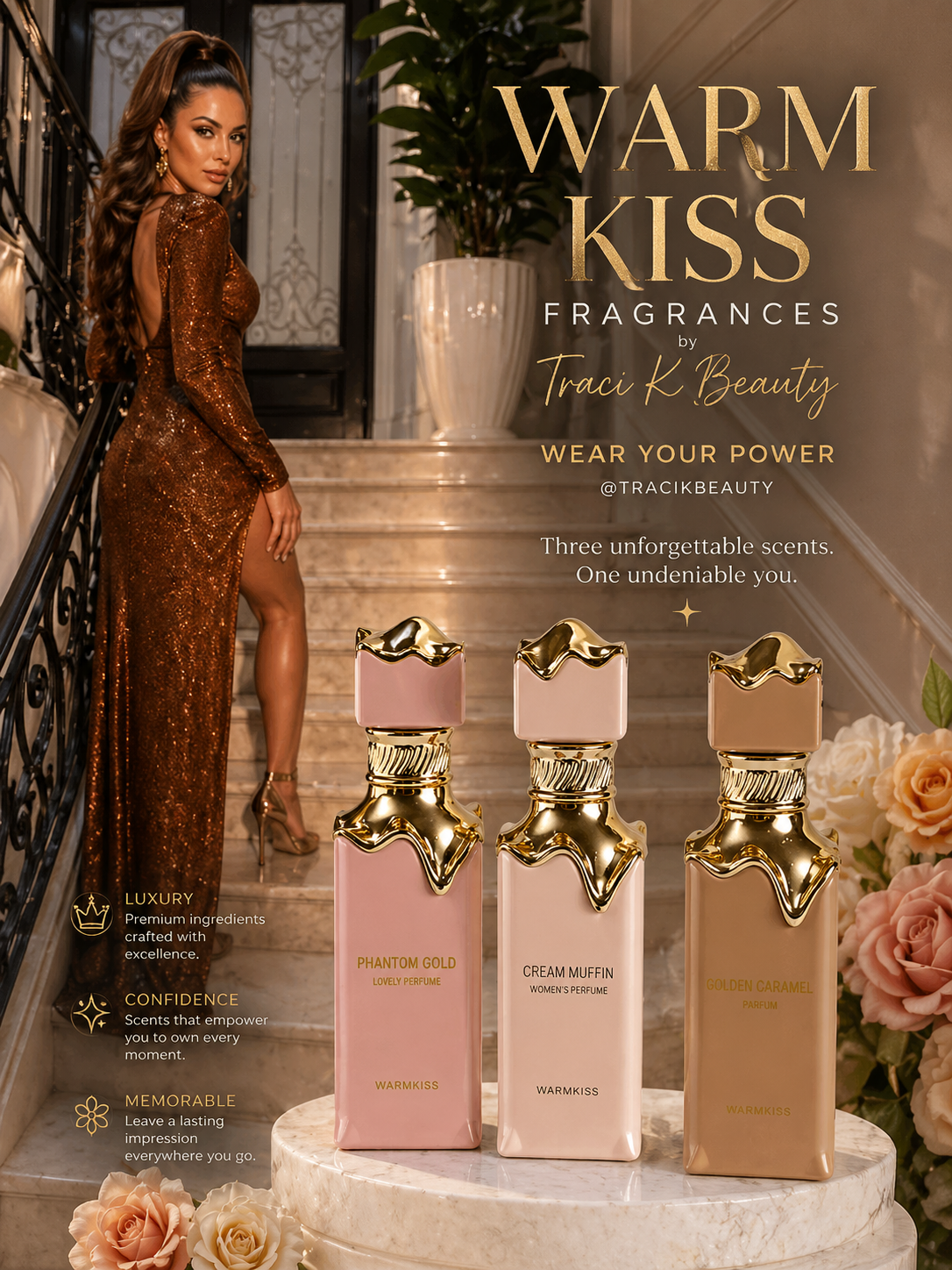 Warm Kiss Fragrances by Traci K Beauty  Perfume For Women Sweet Vanilla Sensual Cologne Body Spray Lasting Fragrance Pheromone Arab Eau De Parfum Gift