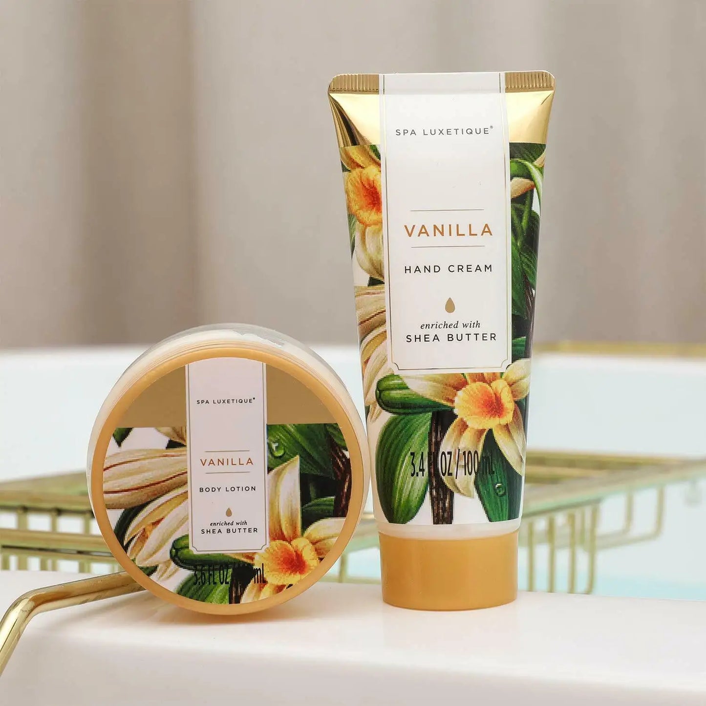 Bath & Body Gift Set for Women, 15pcs Vanilla Fragrance Spa Set in Weaved Gift Basket, Includes Bath Bombs, Massage Oil
