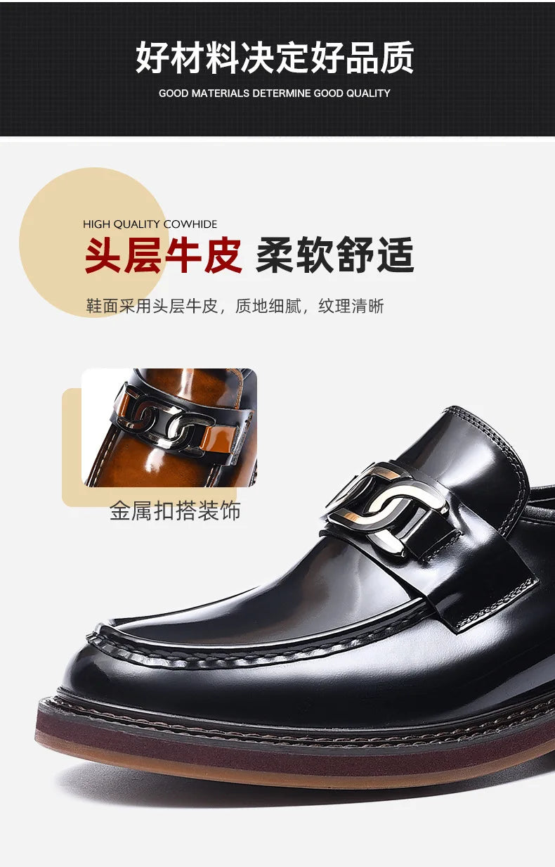 New Shoes For Men Loafers Mens Dress Shoes Leather Shoes Man Male Genuine Leather Social Shoes