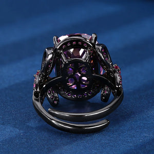 Put a Bow On It Retro 12*16MM Ruby Sapphire Pink Quartz Amethyst Rings Charms Gemstone Party Fine Jewelry for Women Accessories Anniversary Gift