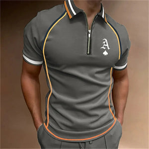 Polo Shirt for Men Poker Plain Men's Golf Clothing Alphabet Street Casual Designer T Shirt Short Sleeve Tee Tops Oversize