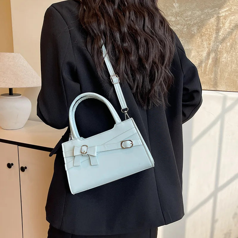 Put a Bow On It Fashionable Shoulder Bag Trendy Simple Crossbody Bags for Women Designer Bags Small Square Bag Purse and Handbags