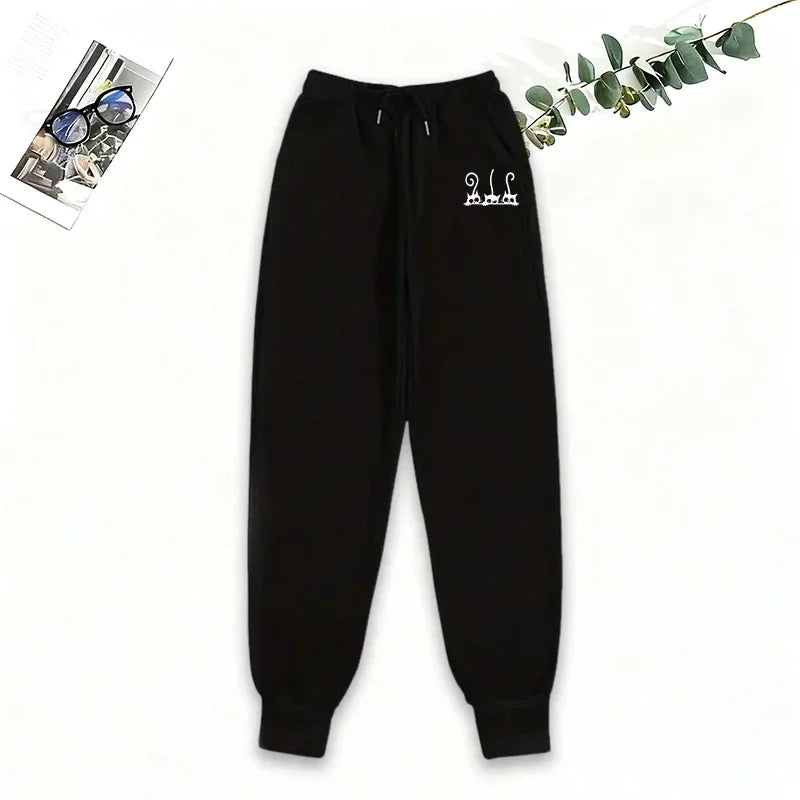 Cutie Crypto Cat Print Hoodie Sweatpants Women's Tracksuit Urban Casual Fashion Sportswear Fall Winter Home Outdoor Warm Outfits