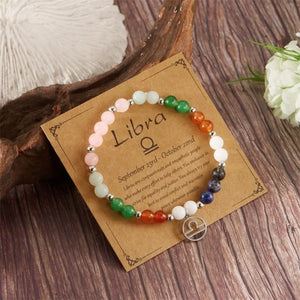 12 Zodiac Beaded Bracelet Aries Taurus Gemini Cancer Leo Virgo Libra Scorpio Aquarius Pisces Gifts Women Jewelry Gift