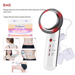 Traci K Beauty 3 in 1 Cavitation Ultrasonic Machine Weight Loss Microcurrent EMS Body Slimming Massager Fat Burner Cream Gel