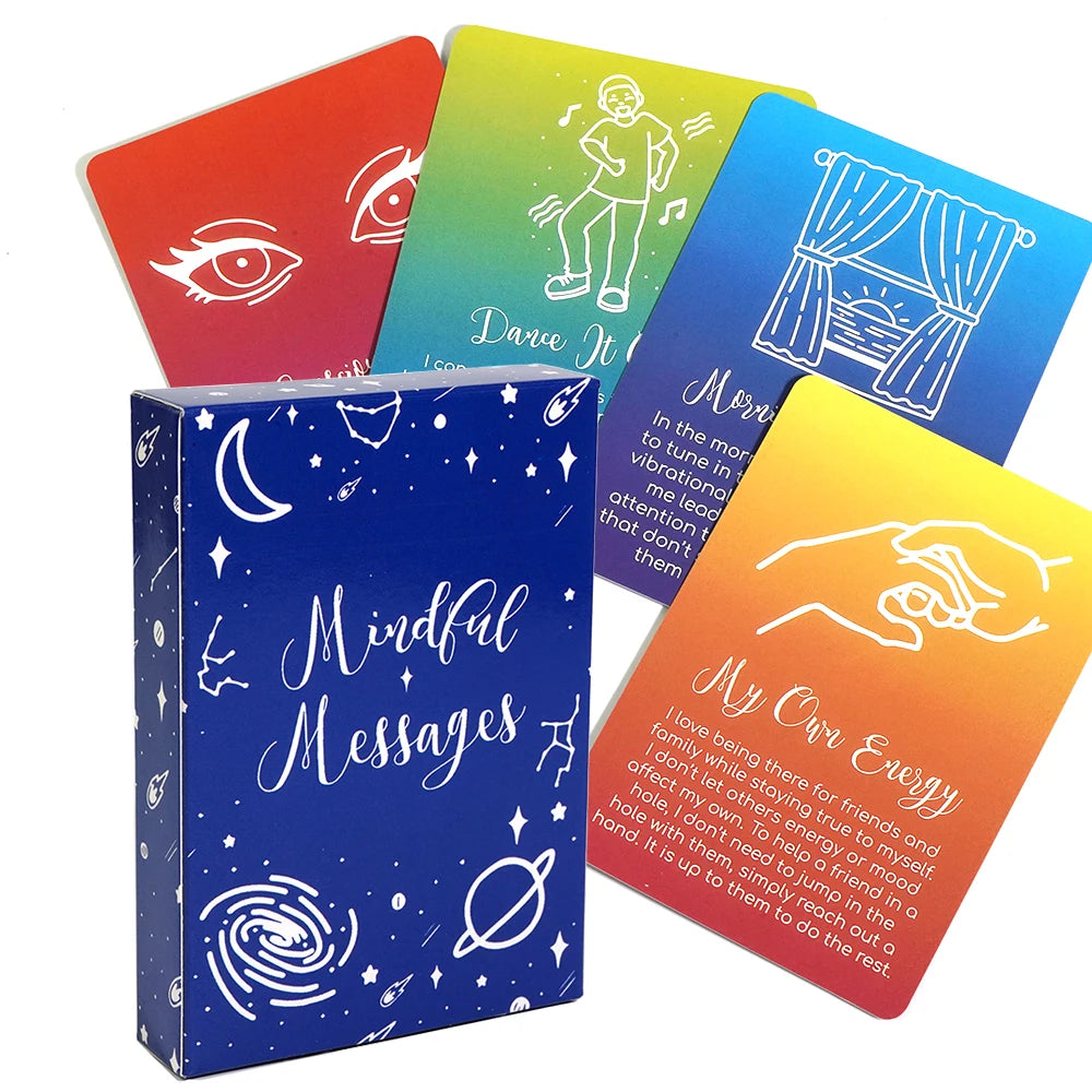Mindful / Spiritual Vibe Messages Cards Daily Inspiration Deck Positive Affirmations Included Spiritual Tool for Self Care and Mindfulness Beauti