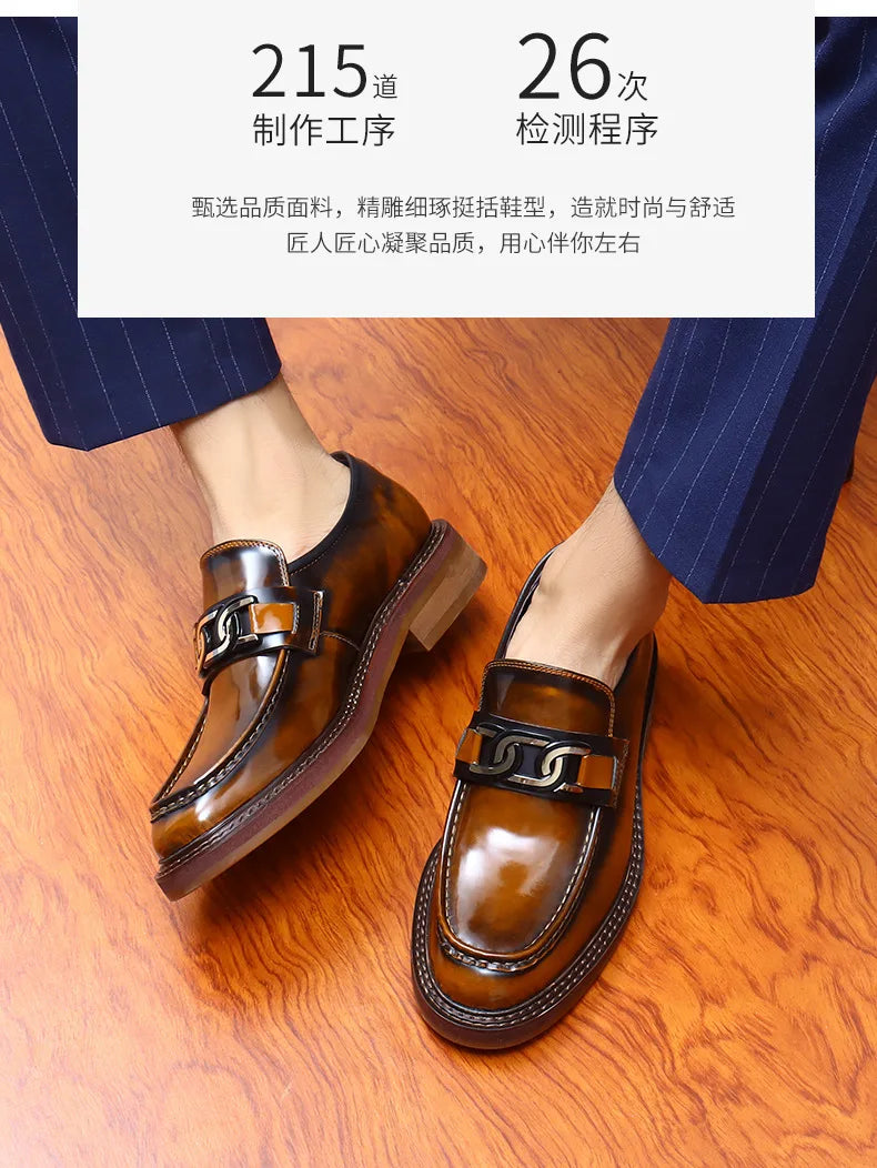 New Shoes For Men Loafers Mens Dress Shoes Leather Shoes Man Male Genuine Leather Social Shoes