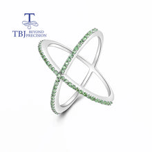 Load image into Gallery viewer, Gorgeous Designer chic Ring  925 Sterling Silver for Women Natural Tsavorite Gemstone Fashion Jewelry Anniversay Party Gift
