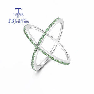 Gorgeous Designer chic Ring  925 Sterling Silver for Women Natural Tsavorite Gemstone Fashion Jewelry Anniversay Party Gift