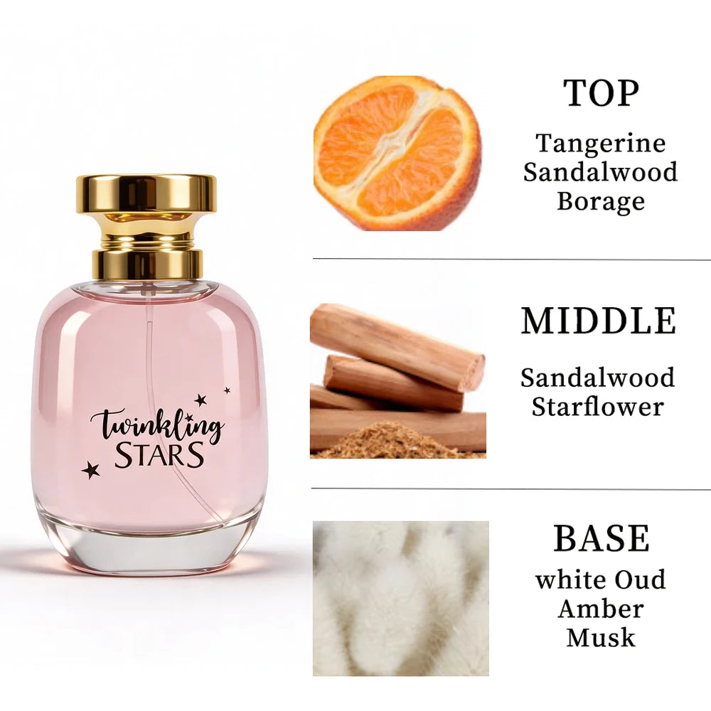 New! *Twinkling Stars Vanilla Dream* by Fragrances by Traci K Beauty 3.0 oz bottle, women's super value perfume, a woody musk flower perfume for women, containing pear, red apple and clementine, -