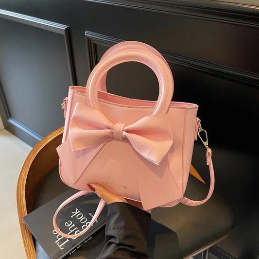 Put a Bow On It (FashionBags) (Trend) Design Women's Crossbody Bag Fashionable Small Square Handbag Single Shoulder Bag Versatile PU Leather
