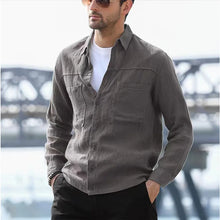 Load image into Gallery viewer, Back in Stock New Men&#39;s Casual Shirt European Size Solid Color Simple Long Sleeve Shirt Men Long Sleeve T Shirt
