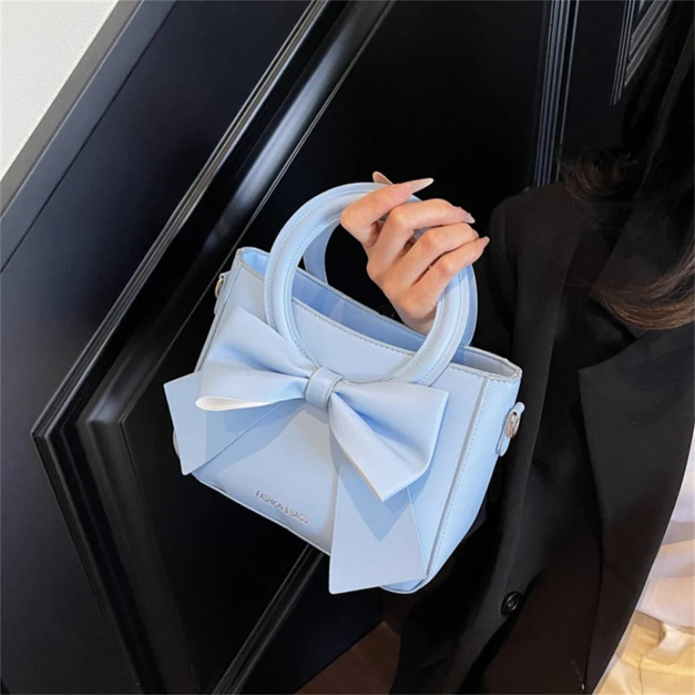 Put a Bow On It (FashionBags) (Trend) Design Women's Crossbody Bag Fashionable Small Square Handbag Single Shoulder Bag Versatile PU Leather