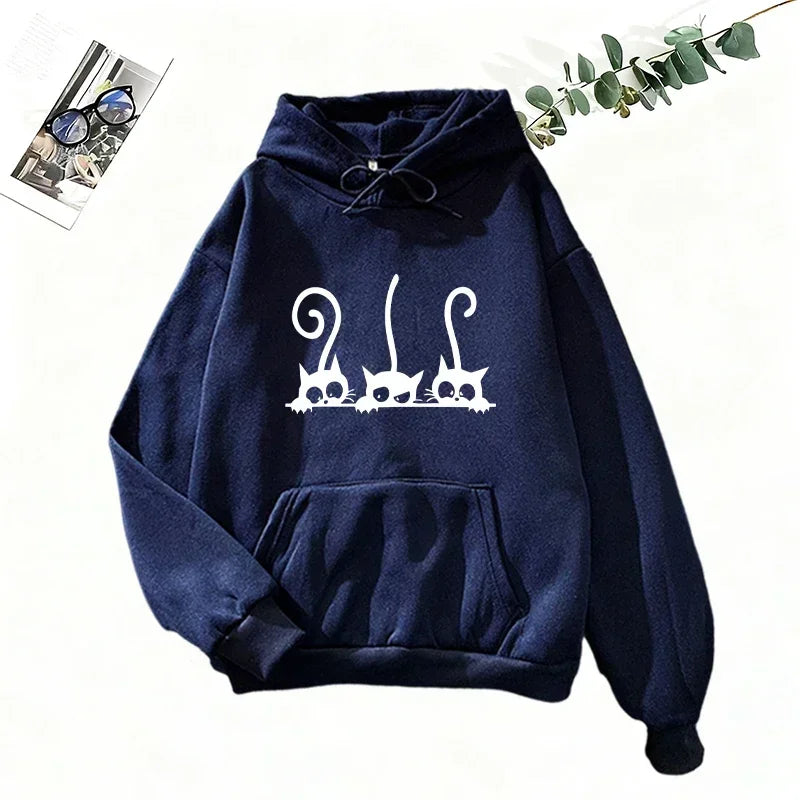 Cutie Crypto Cat Print Hoodie Sweatpants Women's Tracksuit Urban Casual Fashion Sportswear Fall Winter Home Outdoor Warm Outfits