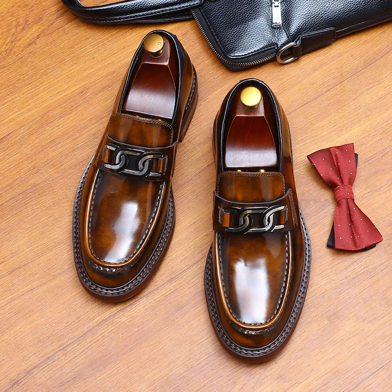 New Shoes For Men Loafers Mens Dress Shoes Leather Shoes Man Male Genuine Leather Social Shoes